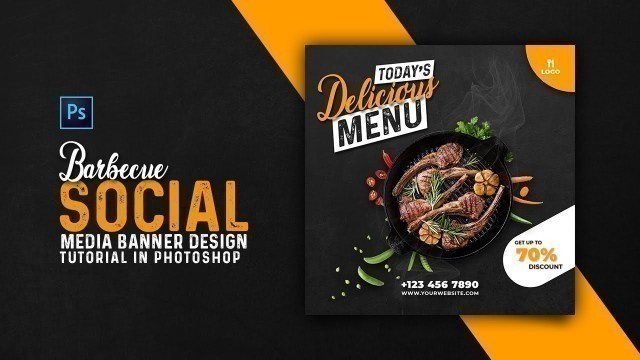 'How to Design Barbecue Social Media Banner | Adobe Photoshop Tutorial | Speed Art | Grafix Mentor'