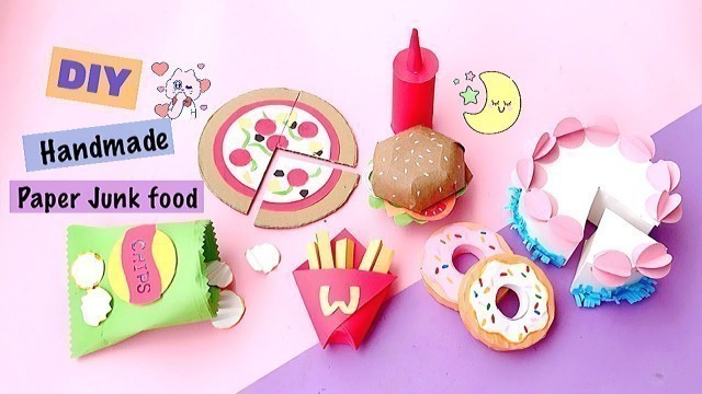 'DIY Junk food play Set / Homemade Cute Bakery Set / DIY Miniature Toy Food without Cardboards / DIY'