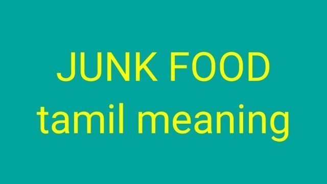 'JUNK FOOD tamil meaning/sasikumar'