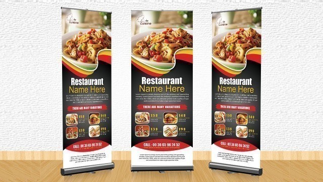 'how to make professional Restaurant Rollup Banner | Photoshop Tutorials'