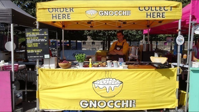 'Italian Street Food: Freshly prepared Gnocchi with Melty Cheese by Gnocchiat84,  Kings Cross, London'