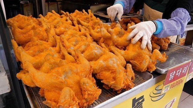 '바삭함의 끝판왕? 하루 300마리 팔리는 역대급 옛날통닭! 마늘통닭, 똥집 / korean original fried chicken / korean street food'