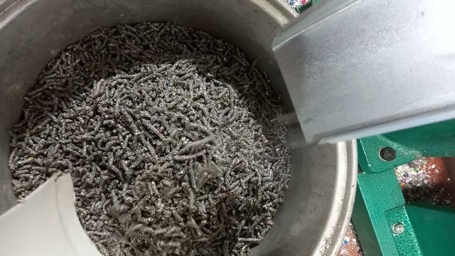 'Making plastic pellets from food waste packaging.'