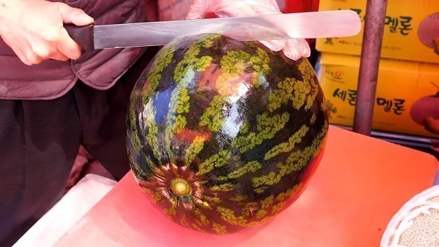 'Fruit Cutting Skill (Melon, Pineapple, Watermelon) / 과일자르기 달인 / Korean Street Food'