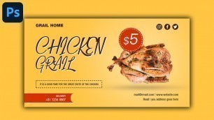 'Restaurant Ad Banner Design | Food Banner Design | Photoshop Tutorial'