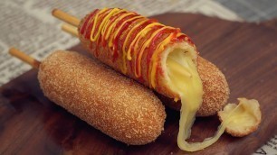 'Mozzarella Cheese Corn Dog Recipe [Korean Street Food]'