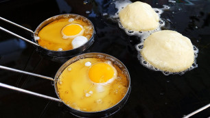 '계란 후라이 호떡 / fried egg pancake, hotteok - korean street food'