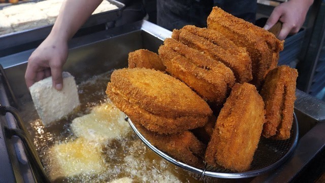 '천원짜리 식빵고로케 - 죽도시장 / fried croquette toast - korean street food'