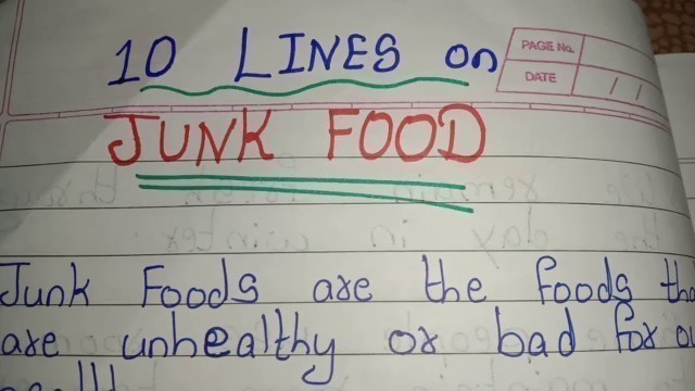 '10 Lines on Junk Food ||Junk food essay in english'