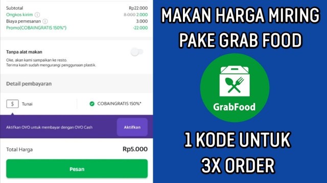 'KODE PROMO GRABFOOD TERBARU 2021 | DISKON 150%'