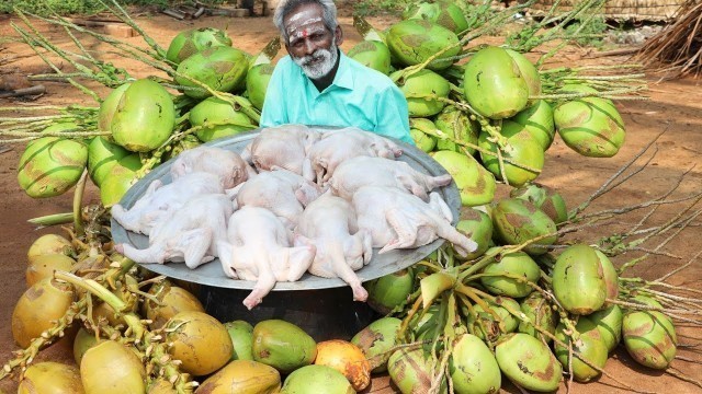 'COCONUT CHICKEN !!! Tender Coco Chicken prepared by my Daddy Arumugam / Village food factory'