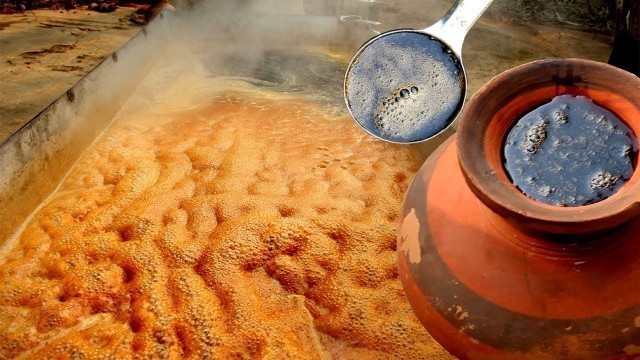 'Amazing Food Processing of Date Palm Jaggery in Village | Traditional way Making Jaggery'