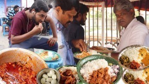 'Happy to Serve You! | Cheapest Roadside Unlimited Meals In Hyderabad | Non Veg Meals | Telugu Adda'