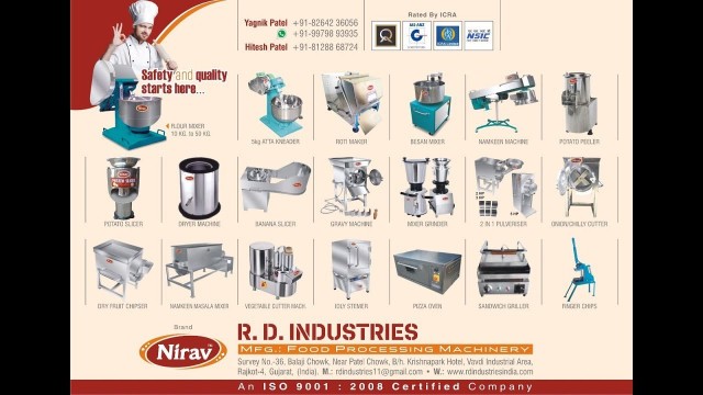 'R.D. industries/food processing machinery/ kitchen equipments'