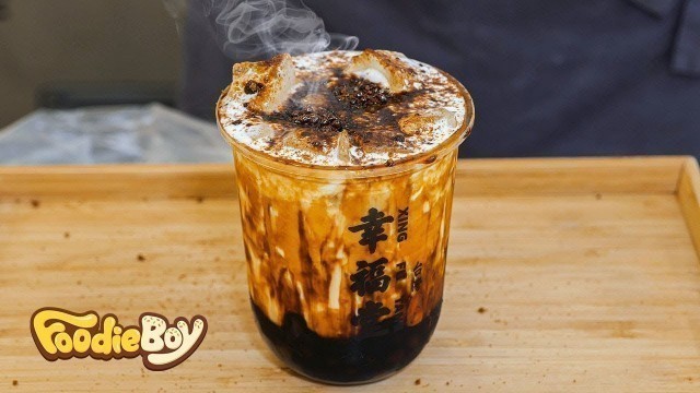 '흑당 버블우유 / Brown Sugar Boba Milk - Korean Street Food / 대구 동성로 행복당'