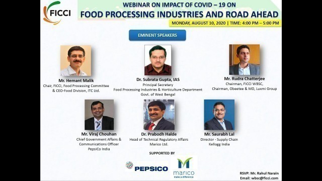 'Interactive Webinar on Impact of COVID–19 on Food Processing Industries and Road Ahead'