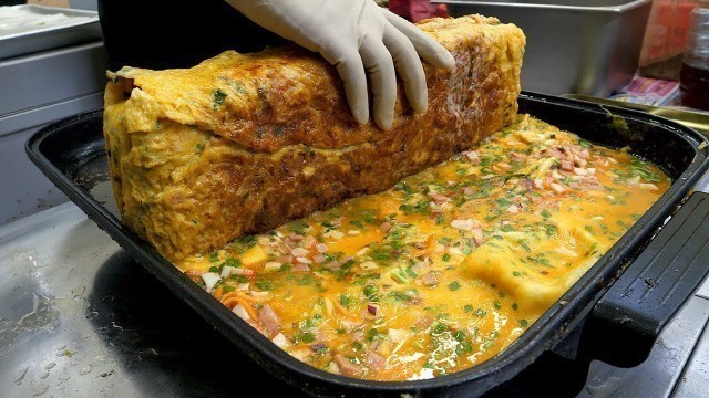 '계란두판! 가장 큰 초대형 계란말이 / 60 eggs! giant rolled omelette - korean street food'