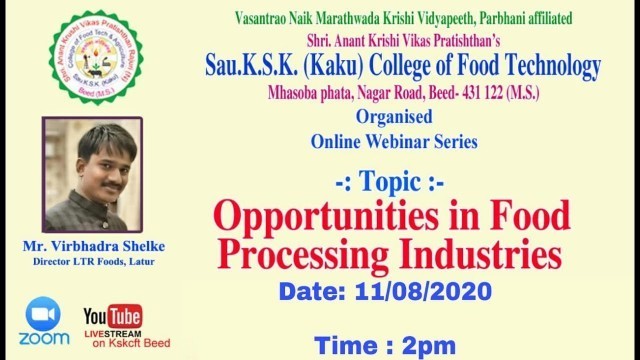 'Opportunities in Food Processing Industries'