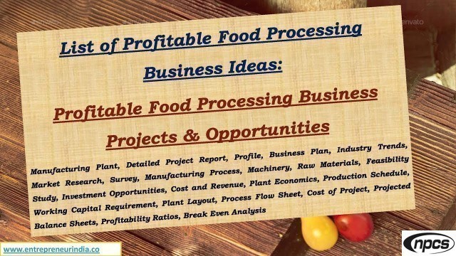 'List of Profitable Food Processing Business Ideas'