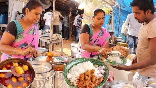 'Famous Roadside Meals | Veg & Non Veg Meals @ 50 Rs Only | Indian Street food | #Streetfood'