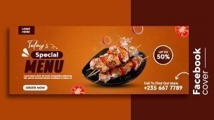 'How to Create Facebook Cover Banner Design | Restaurant Menu in Photoshop'