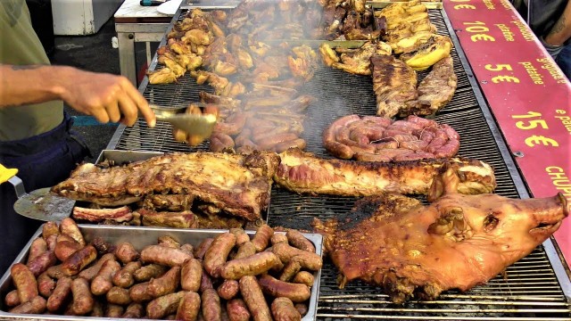 'Italy Street Food. Burgers, Skewers, Roasted Pork, Melted Cheese, Fried Pizza, Sweets'