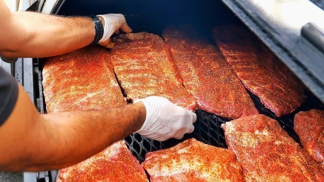 'American Street Food - PORK RIBS, BEEF BRISKET, PULLED PORK BBQ Bark Barbecue NYC'