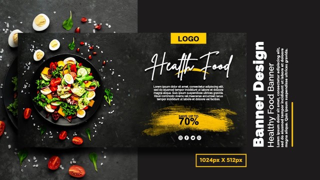 'How to Create Healthy Food Banner Design | Banner Design | Photoshop'