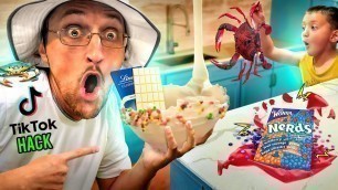 'TIK TOK Food Hack! + Ghost Crabs Scare Hunt! 