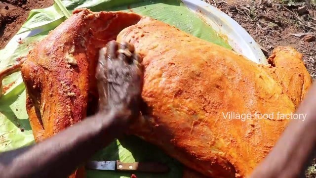 'INSIDE BIRYANI !!! Full Goat Biryani Prepared by My Daddy Arumugam  Village food factory'