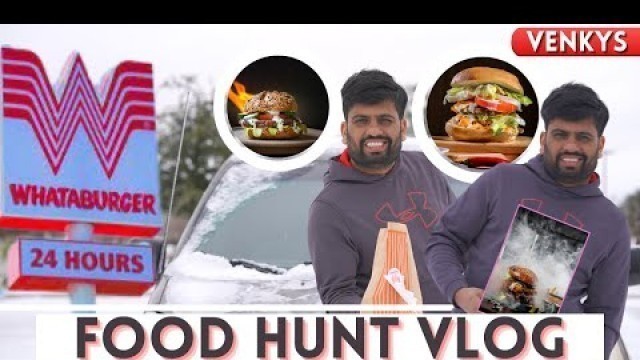 'WINTER STORM FOOD HUNT | street food | usa tamil vlogger | tamil vlog | venkys #burger #whattaburger'