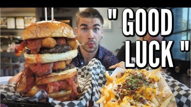 'HEART ATTACK BURGER & LOADED FRIES CHALLENGE IN INDIANA | MAN VS FOOD'