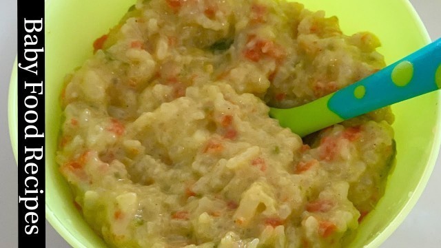 'Baby Food Recipes, 8+ months, rice puree with cheese and vegetables, baby puree ideas'