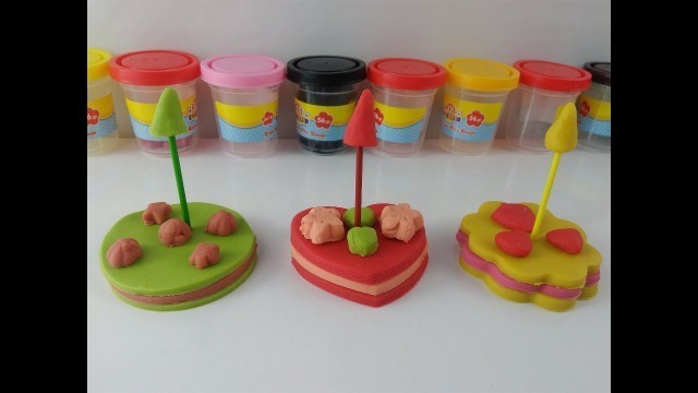 'Oyun hamuru pasta yapımı- hamur oyunları |play doh videos- play doh cake-play doh food'