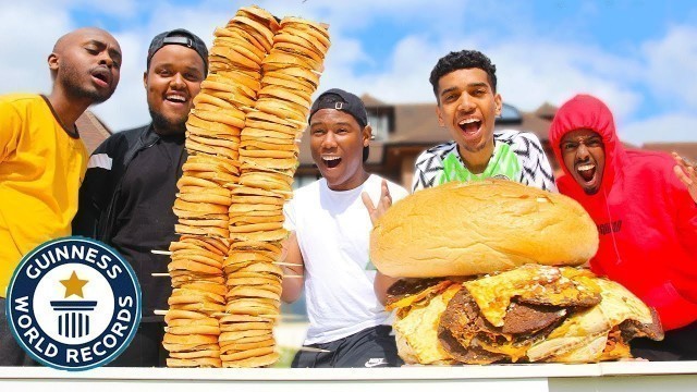 'Who Can Make The BIGGEST FOOD Challenge (GIANT BURGER)'