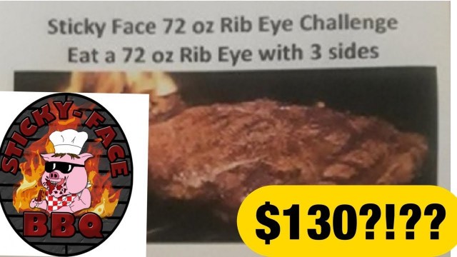 '72 OZ STEAK CHALLENGE | STICKY FACE BBQ | NEW RECORD??? | EAT THAT MEAT | MOM VS FOOD'