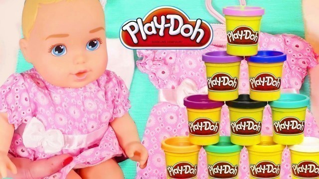 'Play-Doh cake for a Reborn Baby Doll & Toys. Cooking Play Doh Food.'