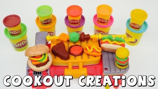 'Play Doh Cookout Creations Playdough Toy Set DCTC Amy Jo creates Playdoh Food'