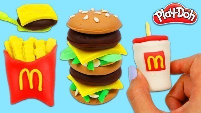 'How to Make Cute Play Doh McDonalds Big Mac Meal | Fun & Easy DIY Play Dough Arts and Crafts!'