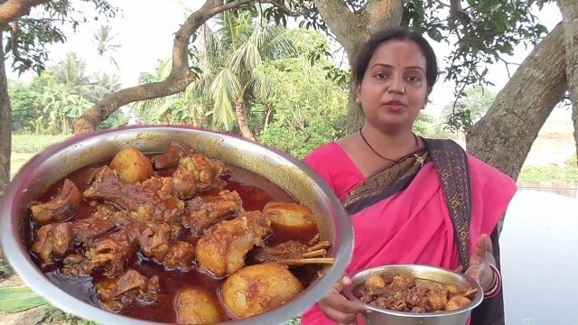 'Picnic Style Black Pepper Mutton ( Morich Mangso ) - Best Indian Village Food'