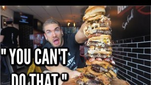 'MONSTER BURGER CHALLENGE (UNDEFEATED) | GIANT BACON CHEESE BURGER | Man Vs Food'