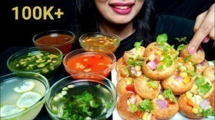 'ASMR:EATING INDIAN STREET FOOD PANI PURI/GOLGAPPA WITH 6 TYPES OF WATER |HUNGRY GIRL'