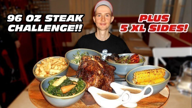 'Undefeated 96oz English T-Bone Steak Challenge w/ 5 Huge Sides!!'