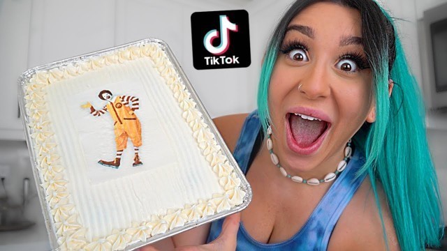 'TESTING NEW TIK TOK FOOD HACKS + MCDONALDS SELLS CAKES??!?'