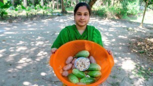 'Vegetable Recipe: Bengali Bori, Eggplant &  Potatoes Cooking Recipe in Village Food Factory'