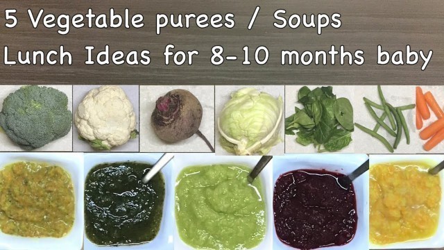 '8 months baby food | Vegetable purées | 8 months baby lunch ideas'