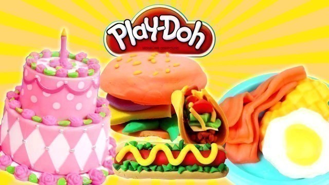 'Cooking Play-Doh food. Play Doh cake & Play Doh breakfast.'