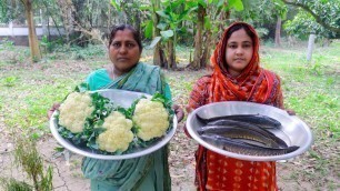 'Fish & Cauliflower Cooking Recipe by Village Food Life'