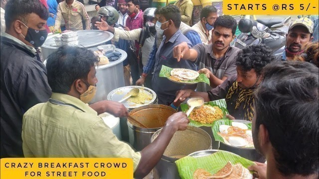 'Early Morning Cheap Street Food Breakfast | Roadside Food India | Indian Street Food in Bangalore'