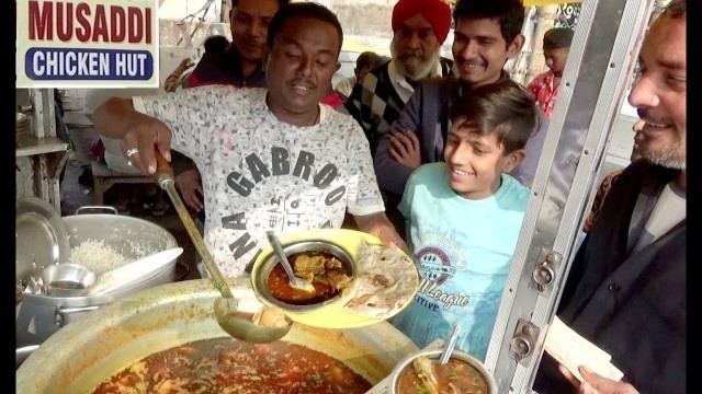 '4 Roti Chicken Curry @ 80 rs | Economic Non-Veg Thali in Ludhiana | People are Crazy to Eat'